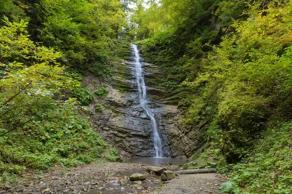 Waterfall Luzhkivskyi Cascade Velykyi Rozhyn Autumn Forest Carpathian Mountains Ivano — Stock Photo, Image