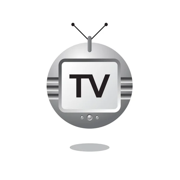 Television Icon White Backgrond Vector Illustration — Stock Vector