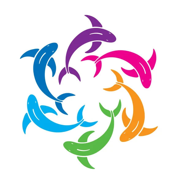 Vislogo Kleurrijke Creatieve Vector Symbool Illustratie Oceaan Vis Logo Ontwerp — Stockvector