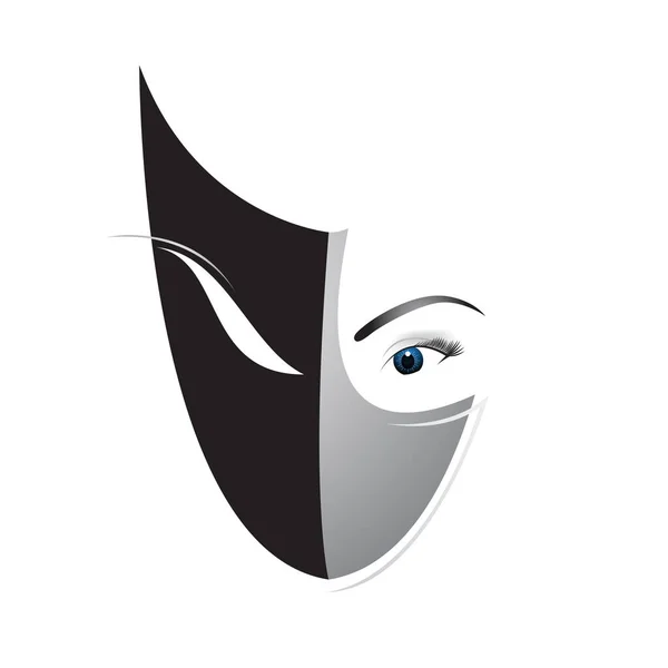 Theater Maske Logo Vektor Illustration — Stockvektor