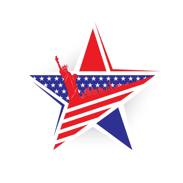 Presidents Day Usa Facet Star Flag Vector Illustration — Archivo Imágenes Vectoriales