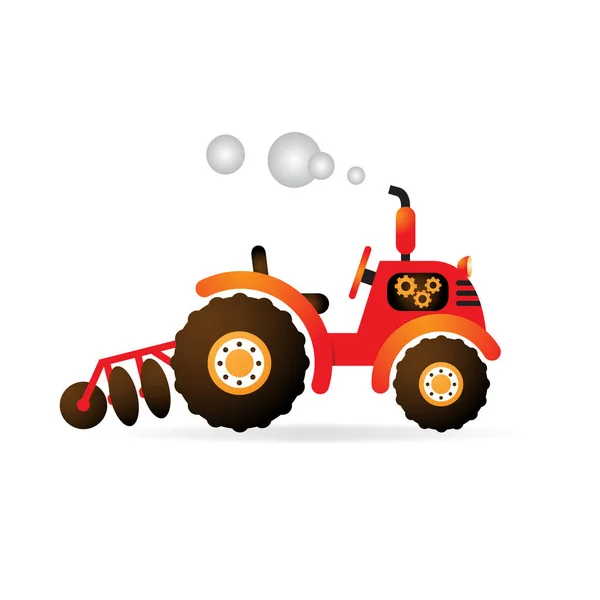 Icône Tracteur Agricole Illustration Plate Icône Vectorielle Tracteur Agricole Isolée — Image vectorielle