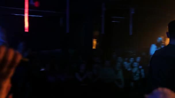 RUSSIA, KAZAN 20-02-2022: a young male model walks on the stage in a nightclub — Stock video