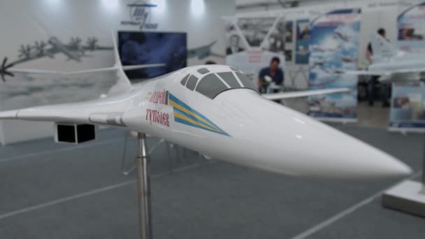 Russia Kazan Andrey Tupolevs Uçak Sergisi Orta Çekim — Stok video
