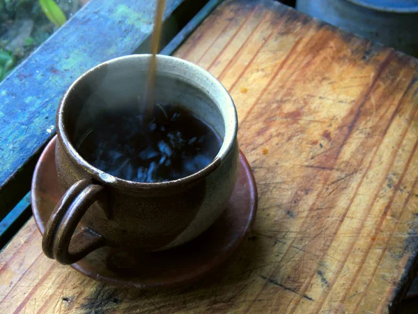 Forró Kávé Aromás Ital Reggelre Vagy Délutánra — Stock Fotó