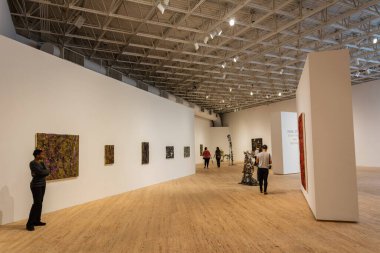 Houston, Teksas, ABD - 27 Aralık 2016. Houston, TX 'teki Çağdaş Sanatlar Müzesi' nin iç görünümü..