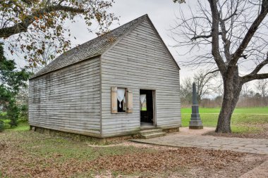 Washington-on-the-Brazos, Texas, Amerika Birleşik Devletleri - 30 Aralık 2016. 1836 'da Teksas Bağımsızlık Bildirgesi' nin imzalandığı Washington-on-the-Brazos 'taki Bağımsızlık Salonu' nun kopyası..
