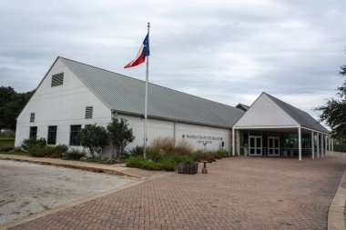 Washington-on-the-Brazos, Texas, Amerika Birleşik Devletleri - 30 Aralık 2016. Washington-on-the-Brazos Ziyaretçi Merkezi 'nin dış görünüşü.