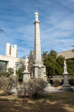 Dallas, Teksas, ABD - 31 Aralık 2016. Dallas 'taki Pioneer Mezarlığı' nda Konfederasyon Savaş Anıtı, TX.