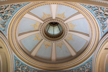 Werribee, Victoria, Avustralya - 19 Mart 2017. Werribee Park Konağının süslü tavanı. 