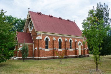 Jamieson, Victoria, Avustralya - 22 Mart 2017. Jamieson 'daki Aziz John Katolik Kilisesi, Vic..