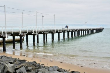 Hervey Körfezi 'ndeki Urangan İskelesi, Queensland, Avustralya.