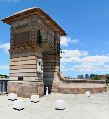 Brisbane, Queensland, Avustralya - 6 Ocak 2018. Brisbane 'deki South Bank Parklands' taki Victoria Köprüsü Abutment.