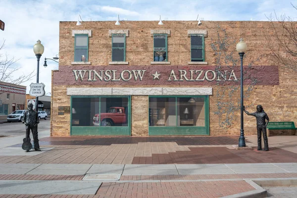 Winslow Arizona Amerikai Egyesült Államok 2017 Január Állva Sarkon Park — Stock Fotó