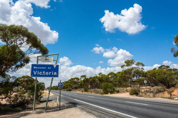 Berri Jižní Austrálie Austrálie Března2017 Vítejte Victoria Znamení Podél Sturt — Stock fotografie