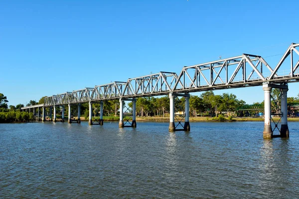 Burnett River Eisenbahnbrücke Bundaberg Queensland Australien — Stockfoto