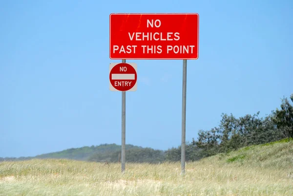 Vehicles Point Sign Great Sandy National Park Queensland Austrália — Fotografia de Stock