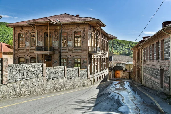 阿塞拜疆Sheki的街景 有历史建筑 — 图库照片