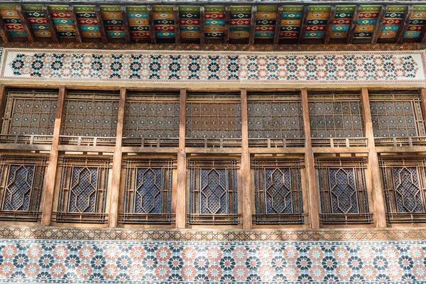 Sheki Azerbaigian Aprile 2019 Finestre Del Palazzo Sheki Khans Sheki — Foto Stock