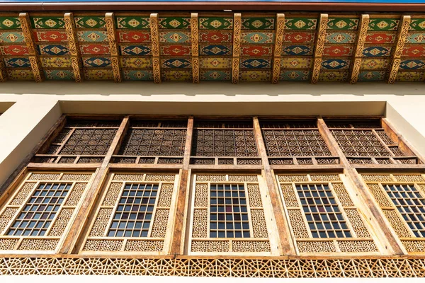 Sheki Azerbaigian Aprile 2019 Finestre Del Palazzo Inverno Sheki Azerbaigian — Foto Stock