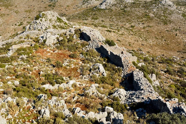 Veduta Sulle Rovine Del Castello Fortificato Situato Sulla Costa Tra — Foto Stock