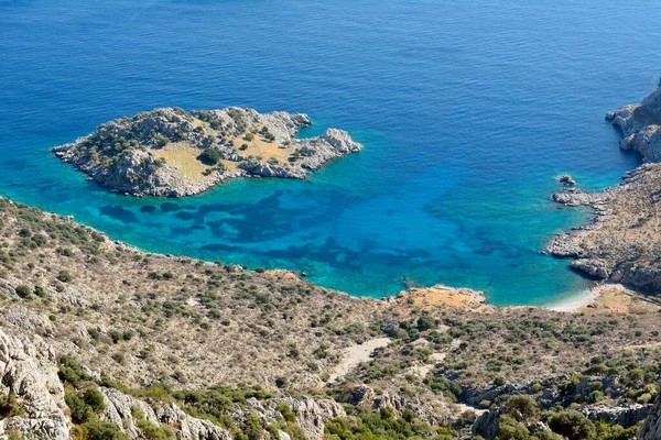 Földközi Tengeri Partvonal Sogut Taslica Között Bozburun Félszigeten Marmaris Üdülőváros — Stock Fotó