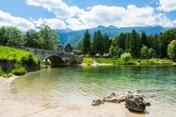 Ribcev Laz Slovenya Temmuz 2016 Slovenya Daki Bohinj Gölü Manzarası — Stok fotoğraf