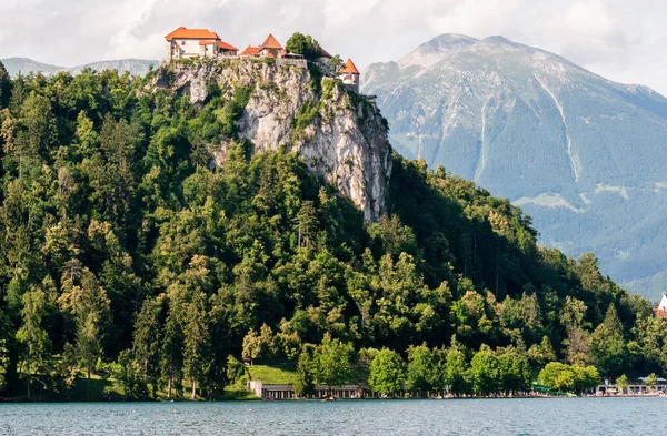 Bled Slovenia 2019 100M 이상가파른 성이었다 기록에 따르면 슬로베니아에서 성이며 — 스톡 사진