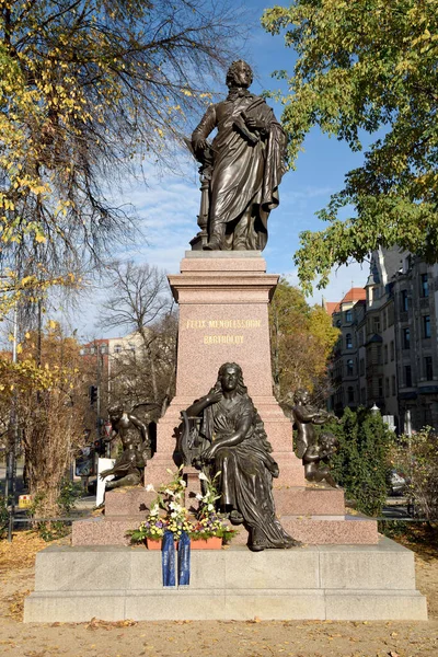 Lipsia Germania Novembre 2018 Felix Mendelssohn Monumento Lipsia — Foto Stock