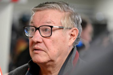 St Petersburg, Russia - March 26, 2018. Russian football TV commentator and former Soviet football player Gennady Orlov. 