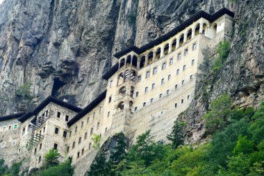 Exterior view of Sumela Monastery on the Black Sea coast of Turkey.
