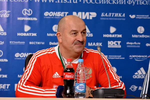Αγία Πετρούπολη Ρωσία Μαρτίου 2018 Προπονητής Της Εθνικής Ομάδας Ποδοσφαίρου — Φωτογραφία Αρχείου