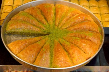 Plate of Turkish baklava in Istanbul.