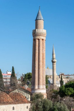 Fluted minaret Yivli Minare in Antalya, Turkey.