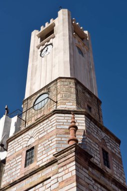 Mugla, Turkey - November 6, 2018. Clock tower in Mugla city, Turkey, dating from 1895. 