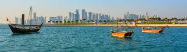 Skyline in Doha, Qatar.