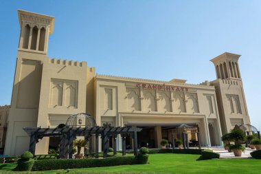Doha, Qatar - November 5, 2016. Exterior view of Grand Hyatt Hotel in Doha.