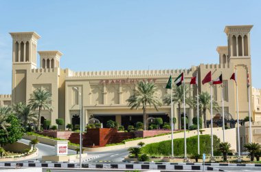 Doha, Qatar - November 4, 2016. Exterior view of Grand Hyatt Hotel in Doha.