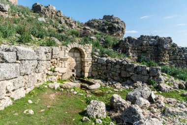 Watercourse and fountain in Silyon ancient city in Antalya province of Turkey.