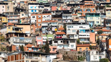 Izmir, Turkey - March 1, 2019. Chaotic housing construction in Bayrakli district of Izmir, Turkey.