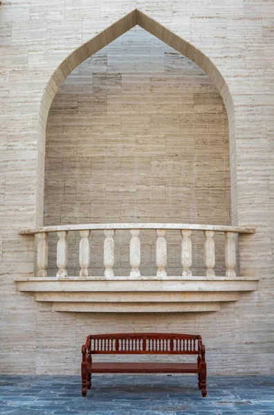 Balcony Ornate Opening Bench Doha Qatar — Foto Stock