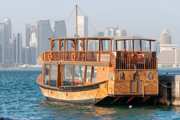 Traditional Dhow Boat Doha Qatar — Stock Photo, Image