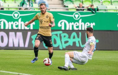 Budapest, Hungary - May 4, 2022. Ferencvaros midfielder Stjepan Loncar in action during Hungarian OTP Bank Liga Gameweek 31 match Ferencvaros vs Zalaegerszegi (5-3)