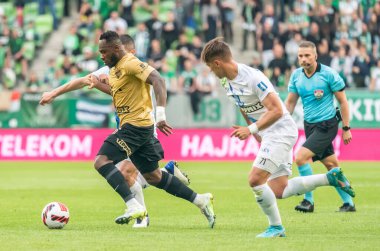 Budapest, Hungary - May 4, 2022. Ferencvaros striker Franck Boli in action during Hungarian OTP Bank Liga Gameweek 31 match Ferencvaros vs Zalaegerszegi (5-3).
