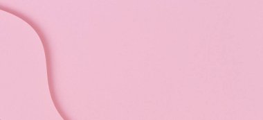 Soyut monokrom kağıt desenli afiş arkaplanı. Pastel pembe renkte en az geometrik şekil ve çizgiler