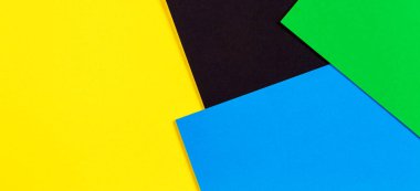 Soyut renk kağıtları geometri kompozisyonu arkaplanı sarı, yeşil ve siyah renklerle