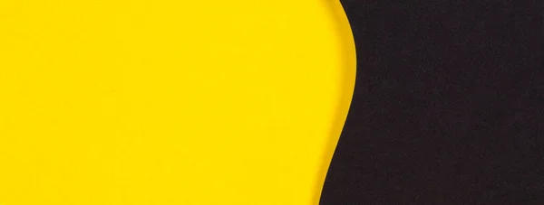 Astratto sfondo carta di colore giallo e nero. Forme e linee geometriche minime — Foto Stock