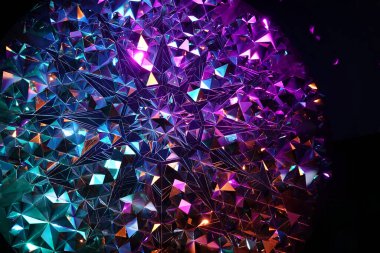 Geometrik üçgen şekilli neon soyut doku arkaplanı
