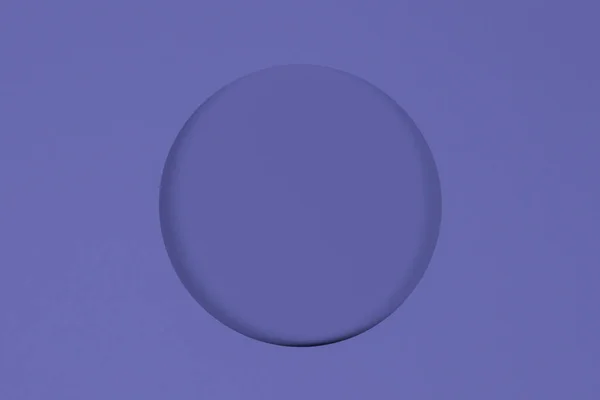 Abstrakter minimaler Hintergrund. Monochrom sehr lila perifarbenen Hintergrund mit ausgeschnittenem rundem Loch — Stockfoto