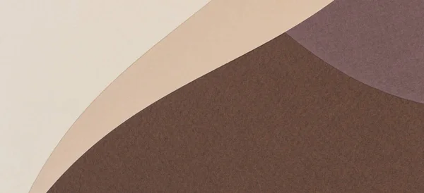 Papeles de color geometría composición fondo con tonos de color beige y marrón. Líneas curvas y formas banner fondo —  Fotos de Stock